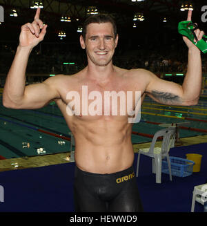 DURBAN, Südafrika, 12. April 2016 - Cameron Van Der Burgh im Jahr 2016 aquatische LANDESMEISTERSCHAFTEN SA 10-16 APRIL im Kings Park Swimming Pool im Stockfoto