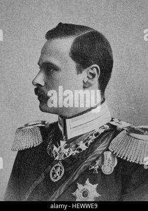 Ernest Louis Charles Albert William, Ernst Ludwig Karl Albrecht Wilhelm, 25. November 1868 - 9. Oktober 1937, letzter Großherzog von Hessen und Rhein von 1892 bis 1918, Bild aus dem Jahr 1895, digital verbessert Stockfoto