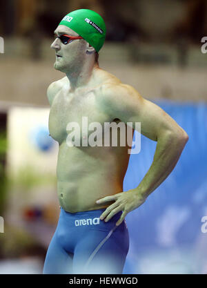 DURBAN, Südafrika, 12. April 2016 - Cameron Van Der Burgh im Jahr 2016 aquatische LANDESMEISTERSCHAFTEN SA 10-16 APRIL im Kings Park Swimming Pool im Stockfoto