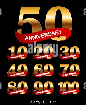 Vorlage Logo Anniversary Collection Set Vektor-Illustration Stock Vektor