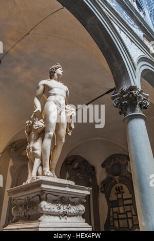 Detail vom Palazzo Medici Riccardi in Florenz, Italien Stockfoto