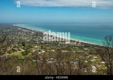 Port Phillip Bay von Arthurs Seat, Rosebud, Victoria, Australien Stockfoto