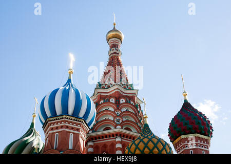 Bunten Zwiebeltürmen Basilius Kathedrale, Moskau, Russland Stockfoto