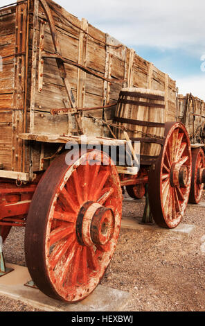 Ore Wagon, Harmony Borax Works, Death Valley, Kalifornien Stockfoto