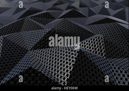 Metallische Kettenrüstung abstrakte geometrische Hintergrund Stockfoto