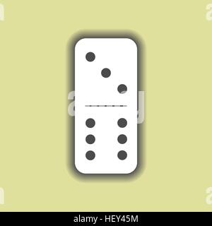 Domino weiß. Drei und sechs auf isolierte Hintergrund. Moderne flach-Symbol, Business, Marketing, Internet-Konzept. Modische einfaches Symbol Vektor für web Stock Vektor