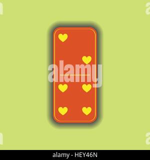 Domino-Herz. zwei und vier auf dem isolierten Hintergrund. Moderne flach-Symbol, Business, Marketing, Internet-Konzept. Modische einfaches Symbol Vektor für w Stock Vektor