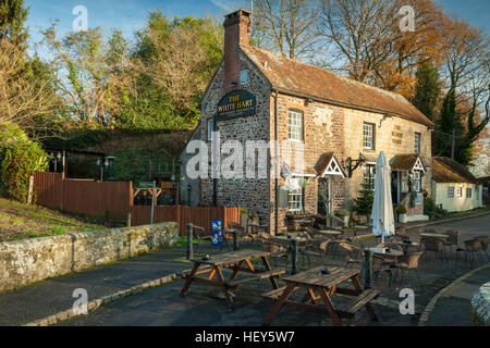 Das White Hart-Country-Pub in Stopham, West Sussex, England. Stockfoto