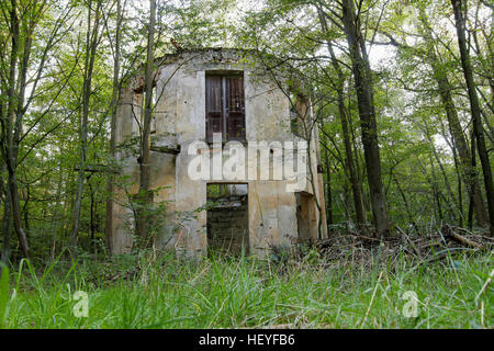 Verlassene alte Ruine im Wald - Sommerhaus, Tschechische Republik Stockfoto