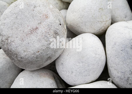 Glatte weiße extra große Kieselsteine Stockfoto