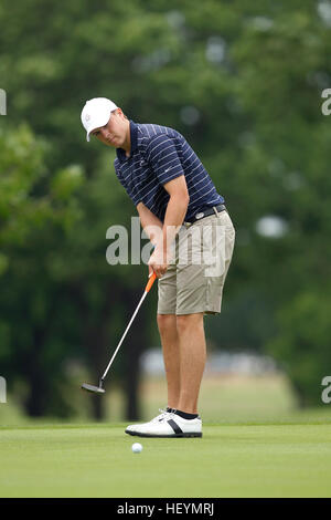 Jordan Spieth spielt für Dallas Jesuit UIL Texas State 5A Division Golf Weltmeisterschaft 2011 in Austin, Texas. Stockfoto