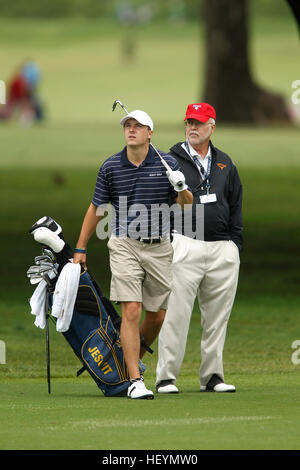 Jordan Spieth spielt für Dallas Jesuit UIL Texas State 5A Division Golf Weltmeisterschaft 2011 in Austin, Texas. Stockfoto