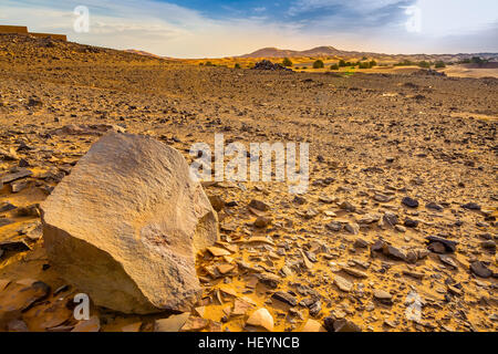 Reg-Wüste Sahara im südwestlichen Marokko Stockfoto