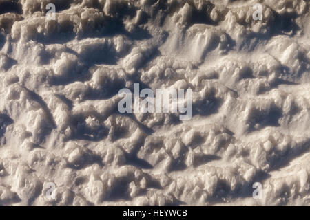 Hintergrund und Beschaffenheit des Schnees. Stockfoto