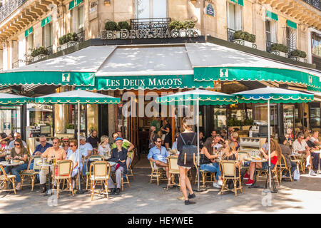 Les Deux Magots, Café-restaurant Stockfoto