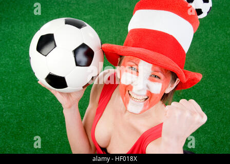 Weibliche Fußball-Anhänger, Fußball-Fan, EURO 2008 Stockfoto