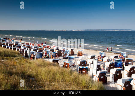 Strandkörbe, Resort und Kurstadt, Binz, Insel Rügen, Mecklenburg-Western Pomerania, Deutschland Stockfoto