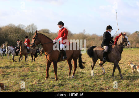 Rivington, UK. 26. Dezember 2016. Fahrer sammeln für den traditionellen Boxing Day Jagd, Rivington, 26. Dezember 2016 © Barbara Koch/Alamy Live-Nachrichten Stockfoto