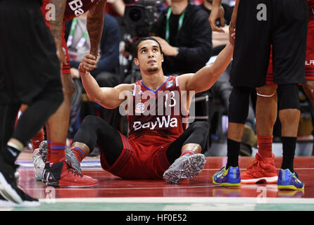 München, Deutschland. 26. Dezember 2016. Nick Johnson aus Bayern bei der deutschen Bundesliga Basketball-Spiel zwischen FC Bayern München und Ratiopharm Ulm im Audi Dome in München, 26. Dezember 2016. Bayern verlor das Spiel 79-87. Foto: Tobias Hase/Dpa/Alamy Live News Stockfoto