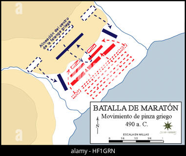 Schlacht von Marathon griechischen doppelte Envelopment Stockfotografie ...