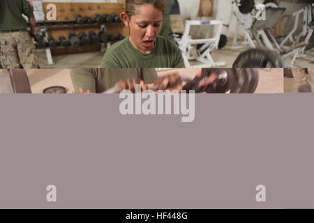 Washington, D.C., native Gunnery Sgt. Michael L. Woods endet eine Reihe von "Schädel Brecher." DC-Native hält Marines physisch, geistig gesund DVIDS379945 Stockfoto