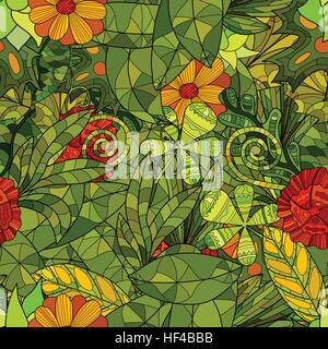 Hand gezeichnet nahtlose Blumenmuster Stock Vektor