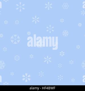 Vektor Schneeflocken Musterdesign - weißer Schnee auf hellblauem Hintergrund Stock Vektor