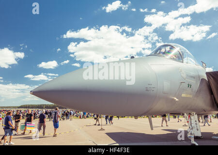 Tschechische Luftwaffe Aero L-159T1 Alca in Linköping, Schweden-27. August 2016: 90. Jahrestag der schwedischen Luftwaffe Stockfoto