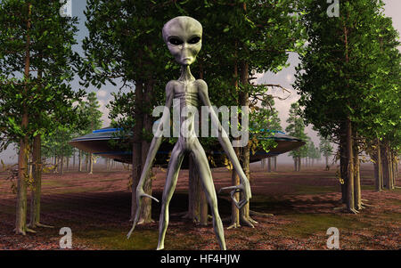 Grauen Alien Landeplatz. Stockfoto
