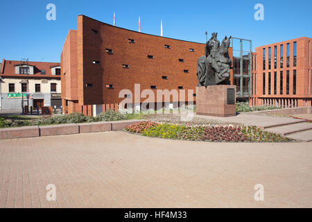 Casimir III das große (Kazimierz III Wielki) König von Polen (1333 – 1370) Reiterstandbild in Stadt Bydgoszcz, Polen, der letzte polnische König aus der Stockfoto