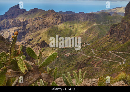 Traditionelle Masca Dorf in großer Höhe in den Bergen, Teneriffa, Spanien Stockfoto