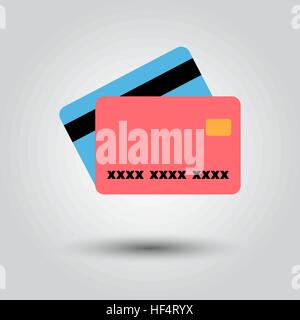 Kreditkarte. Einzelne flache Symbol auf weißem Hintergrund. Vektor-Illustration. Stock Vektor