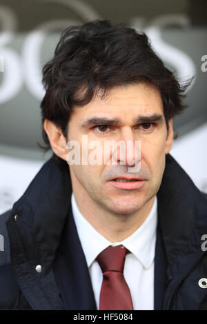 Middlesbrough-Manager Aitor Karanka während der Premier League-Spiel im Turf Moor, Burnley. Stockfoto