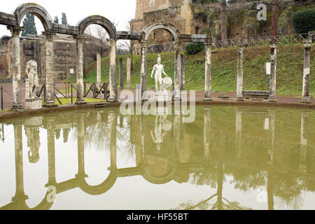 Villa Adriana Canopus Hauptteil mit Bögen Stockfoto