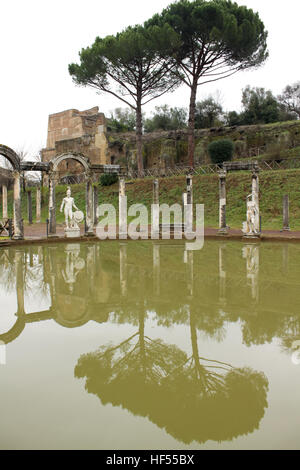 Villa Adriana Canopus Hauptteil mit Bögen Stockfoto