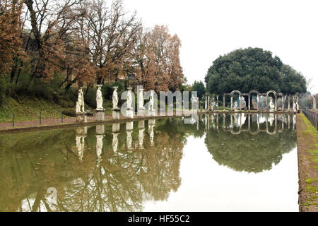 Villa Adriana Canopus Hauptteil mit Bögen Stockfoto