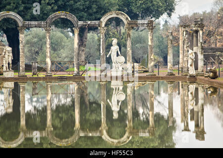 Villa Adriana Canopus Hauptteil mit Bögen Stockfoto