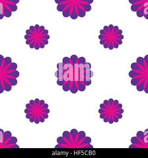 Nahtlose Muster mit schönen Blumen auf weißem Hintergrund Stock Vektor