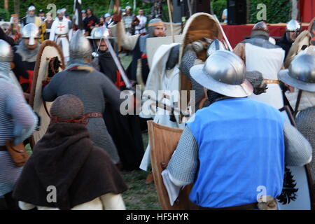 Ritter Templar Schlacht in Canossa, Reggio Emilia, Italien Stockfoto