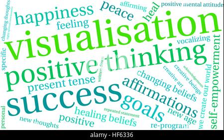 Visualisierung-Wortwolke auf weißem Hintergrund. Stock Vektor