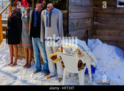 Traditionelles Handwerk auf der Messe im winter Stockfoto