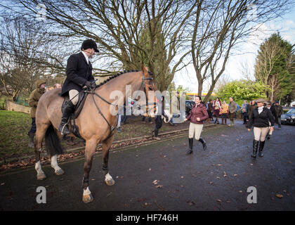 Cheshire Drag- and -Bloodhounds jagen Fahrten von Dean-Zeile in der Nähe von Wilmslow in Cheshire, England heute (Boxing Day, Montag 26 Stockfoto