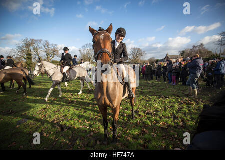 Cheshire Drag- and -Bloodhounds jagen Fahrten von Dean-Zeile in der Nähe von Wilmslow in Cheshire, England heute (Boxing Day, Montag 26 Stockfoto