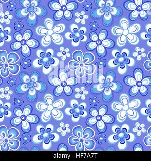 Vektor-Blumenmuster in Gekritzelart mit Blumen. Sanfte, Frühling Blumen Hintergrund. Stock Vektor