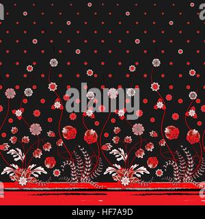 Elegante nahtlose Vektormuster mit abstrakten Blumen für Ihr Design Kleidung, Bettwäsche, Einladung, Textil, Kartendesign usw. Stock Vektor