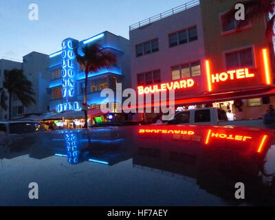 Miami Bech, Art Déco-Viertel. UNESCO-Weltkulturerbe Stockfoto