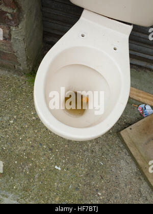 Entfernt schmutzige Toilette weggeworfen Stockfoto