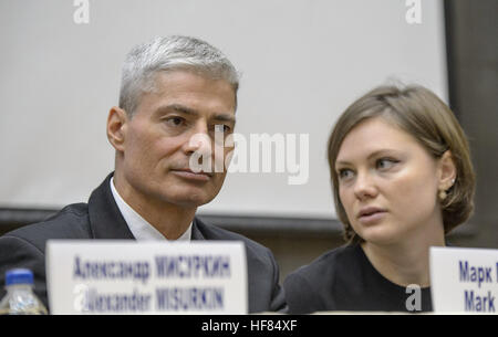 Expedition 49-backup Crew-Mitglied-NASA-Astronaut Mark Vande Hei beteiligt sich an einer Crew-Pressekonferenz am Gagarin Kosmonauten Training Center (GCTC), Freitag, 2. September 2016 in Star City, Russland. Stockfoto