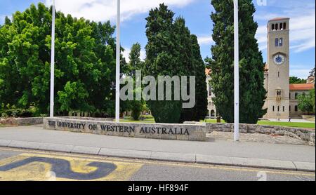 Ansicht der University of Western Australia (UWA), ein hoch bewerteter Forschung und Lehre-Universität in Perth, Australien Stockfoto