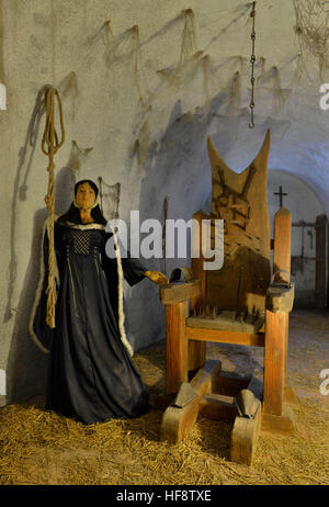 Foltermuseum, Burg Loket, stilsicheren, Folter-Museum, Schloss, Tschechien Stockfoto